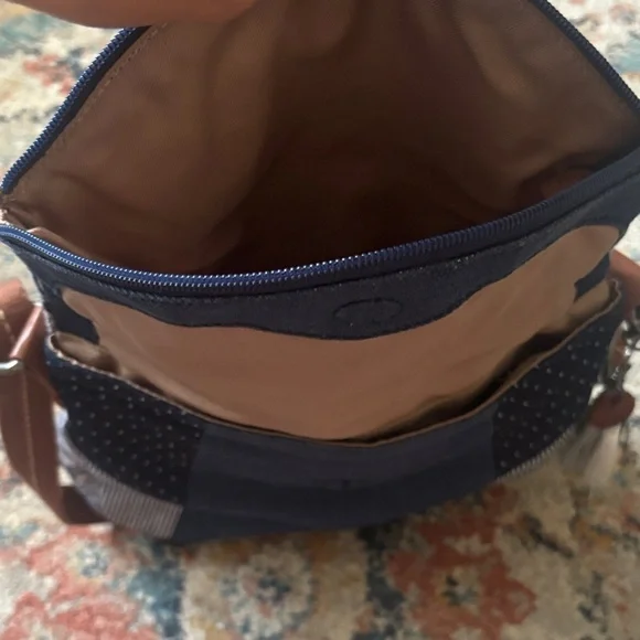 Sakroots Navy and Brown Floral Shoulder Bag - Picture 11 of 12